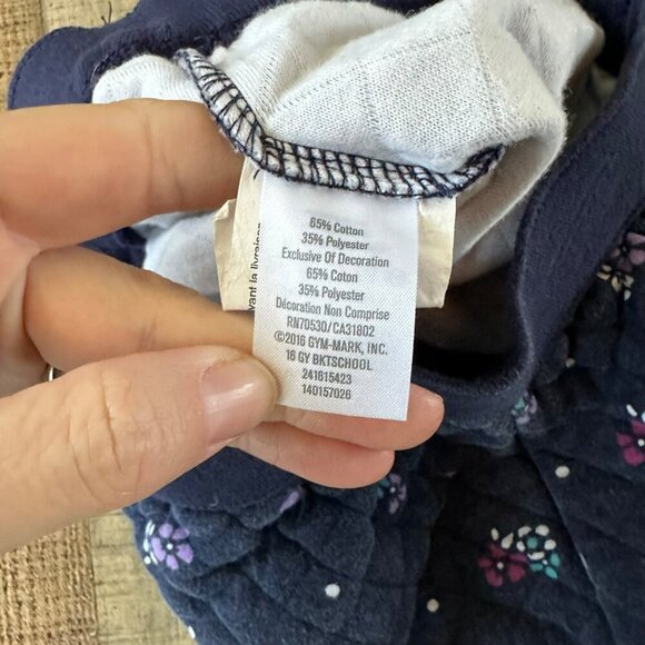 Gymboree Girls Size 6 Back To Bloom Quilted Skirt Floral Pattern Navy Blue - Picture 5 of 6